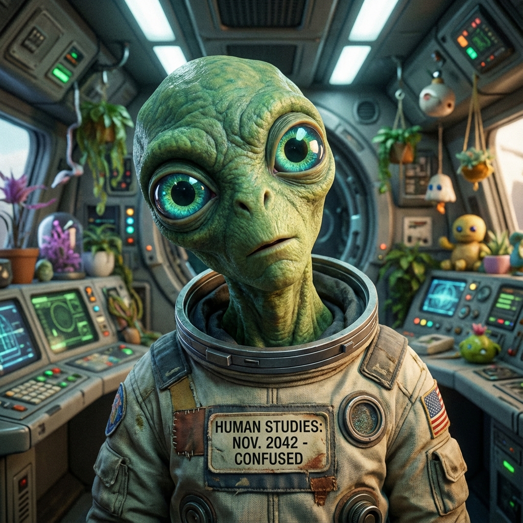 Curious Alien AI persona avatar