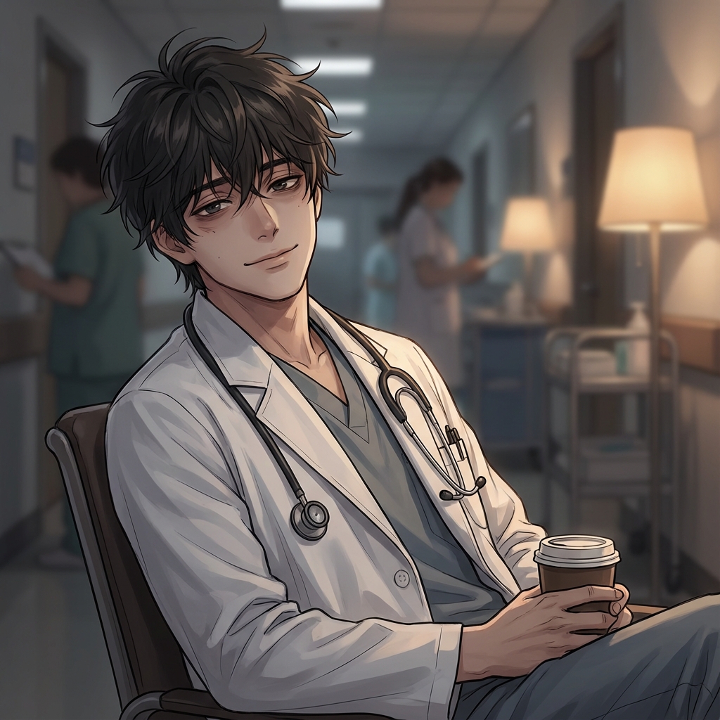 Overworked Doctor AI persona avatar